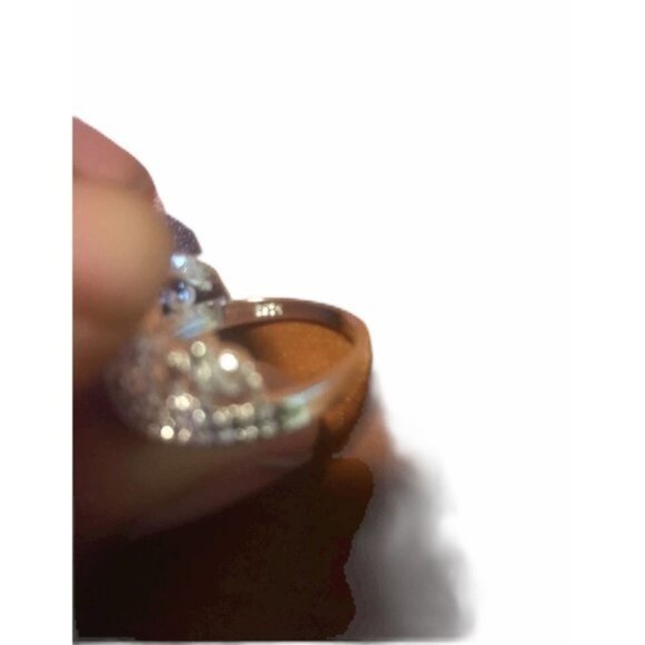 Princess 925 Silver Plated Band Zircon Crown Ring Size 7 Fashion Jewelry - Picture 3 of 5